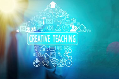 Writing note showing Creative Teaching. Business photo showcasing the act of coaching in novel way that promotes growth. clipart