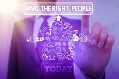 Kelime yazma metni Doğru gösterimi bul. İş ya da pozisyon için mükemmel adayı seçmek için iş kavramı.