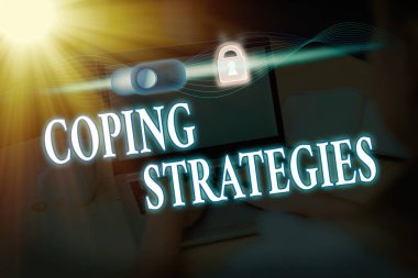 Coping Stratejilerini gösteren bir not yazıyorum. Genel plan ya da bir şeyler başarmak için planlar sergilenen iş fotoğrafları.