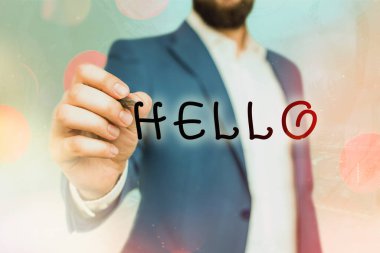 El yazısı. Merhaba. Holla ya da hollo 'nun değişmesi anlamına gelen 