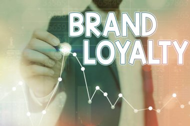 Brand Sadakatini gösteren kavramsal el yazısı. İş fotoğrafı bir markaya olumlu duygular yazıp aynı ürünü satın alıyor..