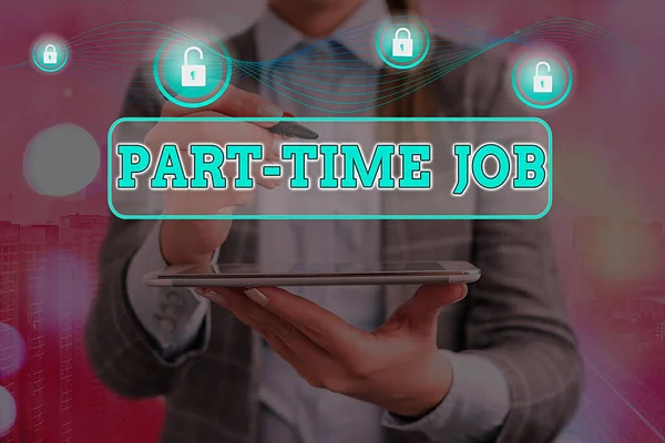 Parola scrittura testo part time Giobbe. Concetto aziendale per l'occupazione caratterizzato da meno di 40 ore di lavoro in una settimana . — Foto Stock