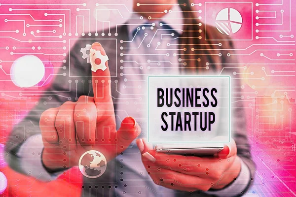 Kézírás szövegírás Business Startup. Fogalommeghatározás a kereskedelmi műveletek elindításának első szakaszában. — Stock Fotó