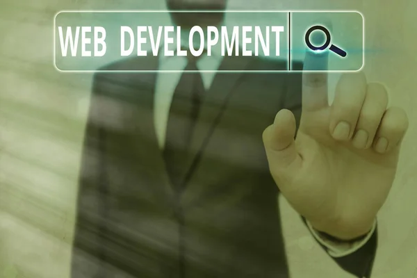 Escrevendo nota mostrando Web Development. Foto de negócios mostrando o trabalho envolvido no desenvolvimento de um site para a Internet . — Fotografia de Stock