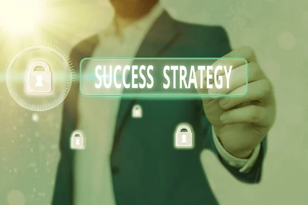 Scrivere testi a mano Strategia di successo. Il significato del concetto fornisce una guida di cui i capi hanno bisogno per gestire l'azienda . — Foto Stock