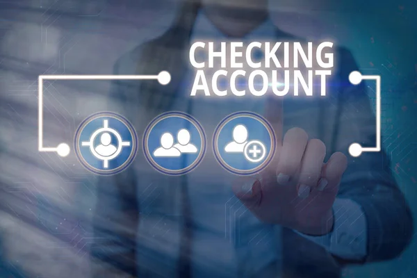 Tekstbord met Checking Account. Conceptuele foto transactionele bankkosten gebruikt om alle kosten te debiteren. — Stockfoto