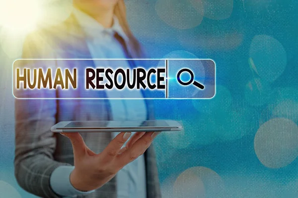 Text sign showing Human Resource. Conceptual photo a critical department handling the staffing and employees concern. — Stock Photo, Image