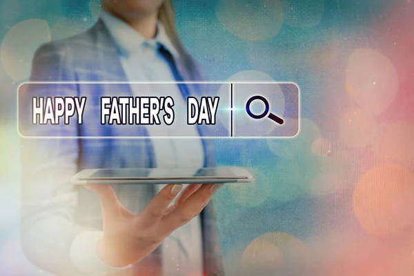 Text sign showing Happy Fathers Day. Conceptual photo celebrated to show love for the patriarch of the family. — Stock Photo, Image