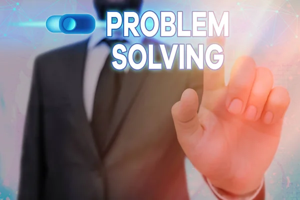 Conceptual hand writing showing Problem Solving. Business photo text having a good capability of finding a solution to an issue. — Stock Photo, Image