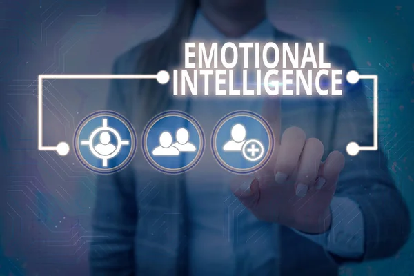 Text sign showing Emotional Intelligence. Conceptual photo capacity to be aware of, control, one s is emotions. — Stock Photo, Image
