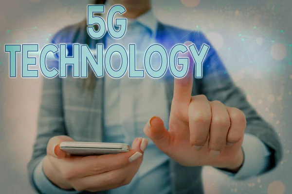 Word writing text 5G Technology. Business concept for highspeed mobile Internet, new generation wireless system networks. — Stock Photo, Image