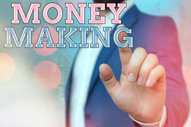 Para kazandığını gösteren bir yazı. Kavramsal fotoğraf stresi boş zaman yönetimi iyi kazanç ve yatırım sağlar.