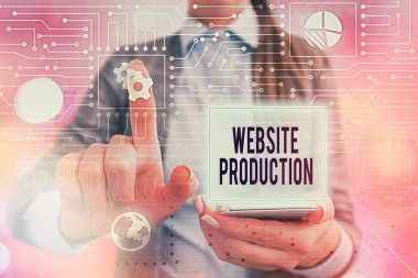 Web sitesi Prodüksiyon el yazısı. Düzen içeriği ve grafik tasarımı olan siteler oluşturulmasının anlamı kavramsal.