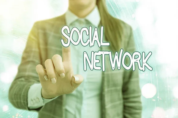 Handstilstextskrivning Socialt nätverk. Begreppet "en ram för individ som är knuten till ett interinstitutionellt förhållande". — Stockfoto