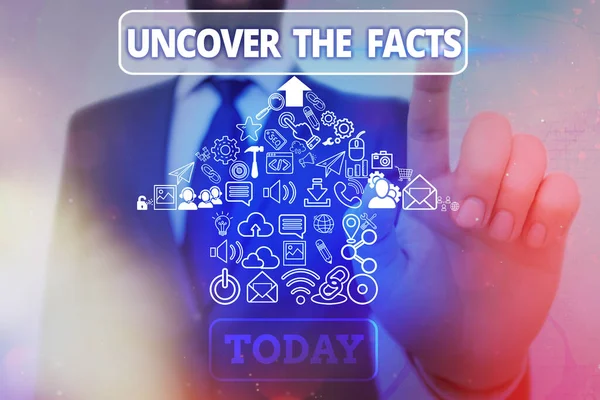 Word writing text Uncover The Facts. Business concept for Find the truth and evidence investigate to reveal the hidden identity. — Stock Photo, Image