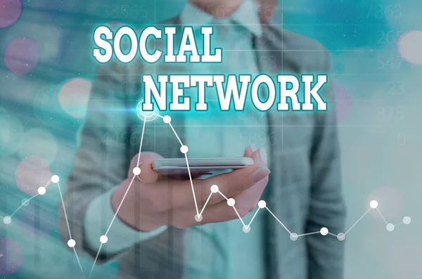 Text sign showing Social Network. Conceptual photo a framework of individual linked by interan individualal relationship. — Stock Photo, Image