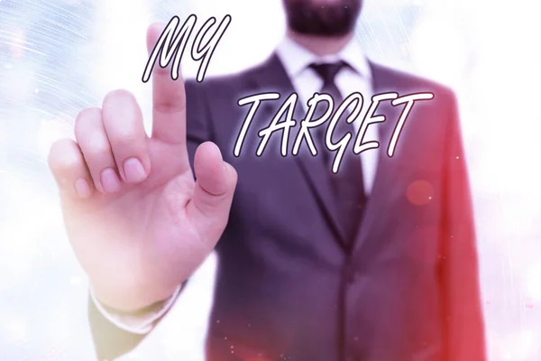 Schreiben Notiz zeigt My Target. Business-Foto, das die Ziele zeigt, die verzweifelt angestrebt werden, um sie erfolgreich zu erreichen. — Stockfoto