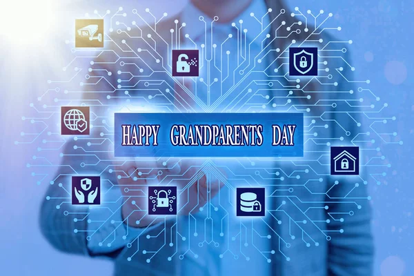 Handwriting text writing Happy Grandparents Day. Concept meaning Older Persons or senior citizens celebration. — Stock Photo, Image