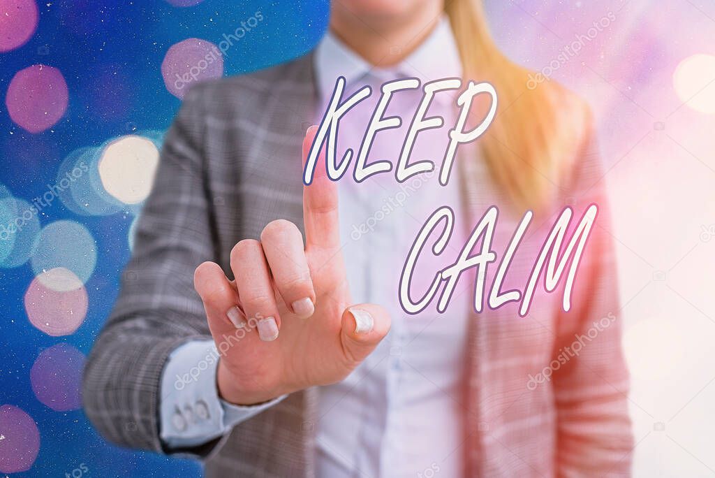 Handwriting text writing Keep Calm. Concept meaning remain composure over situations with fewer emotions involved.