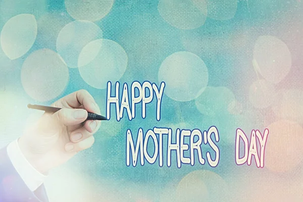 Εννοιολογικά χειρόγραφα που δείχνουν την Ημέρα των Χαρούμενων Μητέρων. Business photo text γιόρτασε προς τιμήν της μητρότητας s είναι επιρροή στην κοινωνία. — Φωτογραφία Αρχείου