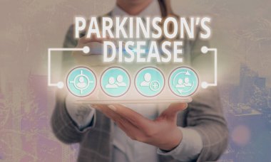 Kelime yazma Parkinson Hastalığı. İlerleyen kronik nörolojik hastalıklar için iş konsepti.