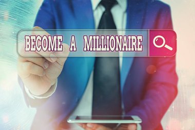 Milyoner Olduğunu gösteren bir not yazıyorum. Ticari bir iş adamı ve başarılı bir lider olmayı hedefleyen iş fotoğrafı sergisi..