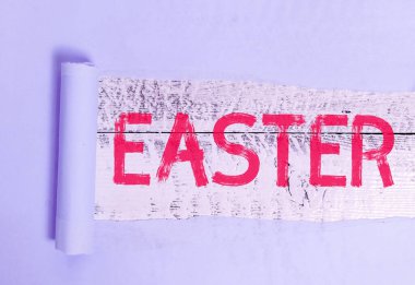 Paskalya 'da mesaj yazmak. İsa 'nın dirilişinin anısına yapılan tatil konsepti..