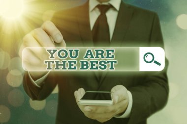 Kelime yazma metni Sen en iyisisin. Herkesten daha iyi iş yapan birine minnettarlık konsepti.