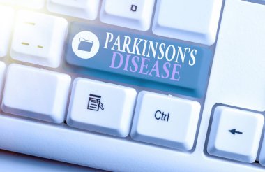 Handwriting text writing Parkinsons Disease. Concept meaning chronic progressive neurological disease of later life. clipart