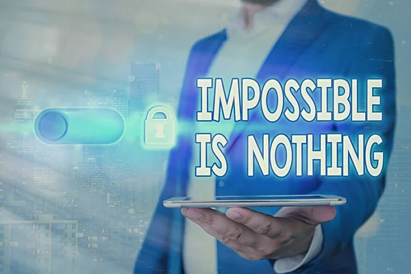 Rukopis Impossible není nic. Koncept znamená motivovat k dosažení něčeho navzdory výzvám. — Stock fotografie