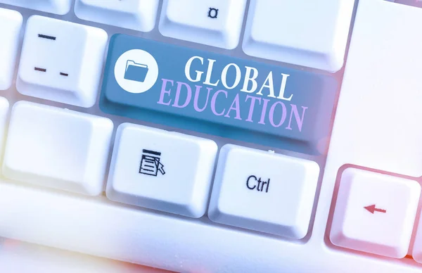 Handskrift text skriva Global Education. Begreppet tvärvetenskapligt förhållningssätt till inlärningskoncept är nödvändigt. — Stockfoto