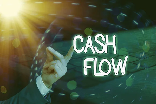 Escritura manual conceptual que muestra Cash Flow. Texto de la foto del negocio que audita la cantidad neta de efectivo transferida hacia y hacia el negocio . — Foto de Stock
