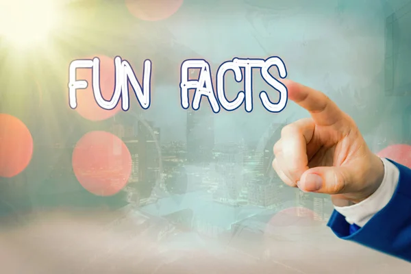 Writing note showing Fun Facts. Business photo showcasing short interesting trivia which contains pieces of information. — Stock Photo, Image