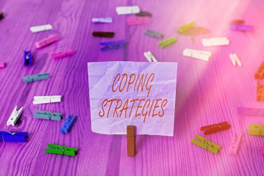 Handwriting text writing Coping Strategies. Concept meaning general plan or set of plans intended to achieve something. clipart