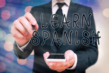 El yazısı metni İspanyolca öğren. İspanya 'nın ana dilini konuşmayı ve yazmayı öğretmeyi amaçlayan kavram.