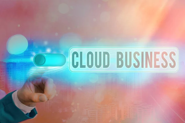 Konceptualne pismo ręczne pokazujące Cloud Business. Biznesowe zdjęcie tekst internetowy świadczenie usług udostępnianych użytkownikom. — Zdjęcie stockowe