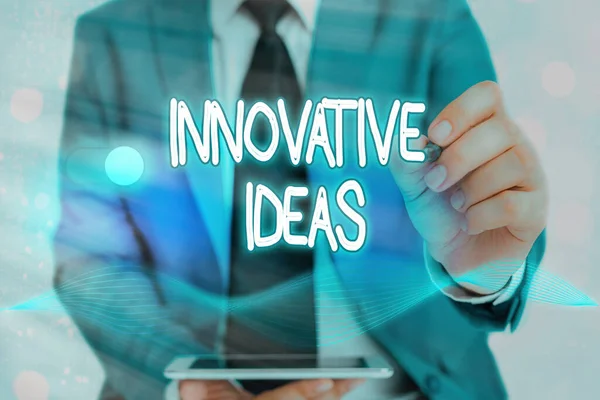 Írólevél innovatív ötletekről. Üzleti fotó bemutatása fogalmak, amelyek jobb megoldást jelentenek a piaci igényekre. — Stock Fotó
