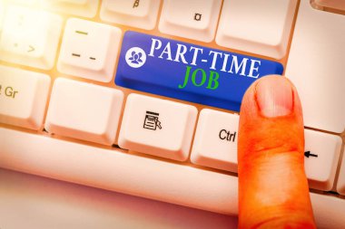 Part-time işi gösteren bir not yazıyorum. İş fotoğraflarına göre bir haftada 40 saatten az çalışma var..
