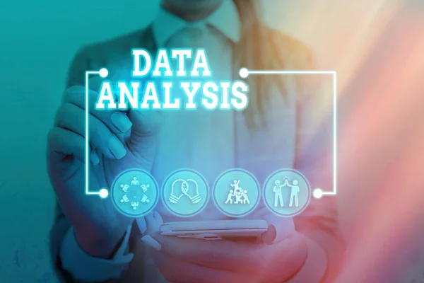 Conceptueel handschrift met Data Analyse. Business foto tekst Business intelligence en analytics met een nieuwe startup project discussie. — Stockfoto