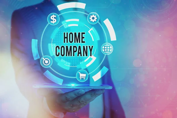 Handschrift-Text Home Company. Konzept bedeutet Aktivität oder Betrieb innerhalb eines Unternehmens statt Outsourcing. — Stockfoto