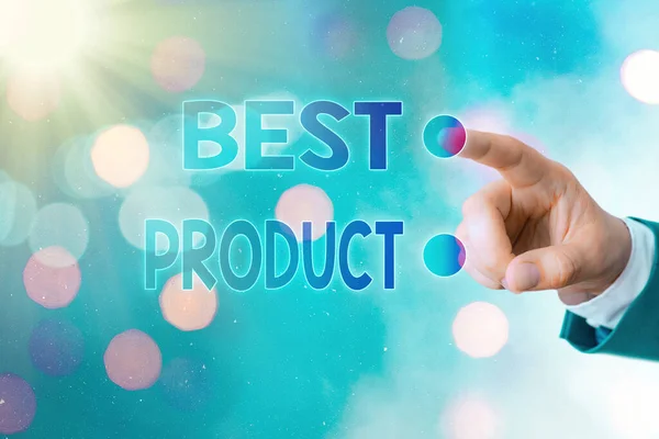 Writing note showing Best Product. Business photo showcasing a certain good that is highly appreciated among its variety. — Stock Photo, Image
