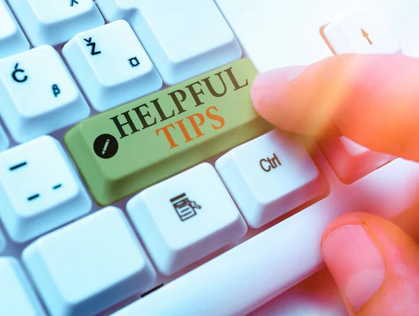 Handschriftliches Textschreiben Hilfreiche Tipps. Konzept: Serviceberatung hilft bei der Unterstützung und gibt schnelle Tipps. — Stockfoto