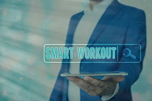 Handschrift tekst Smart Workout. Concept betekent goed ontworpen oefening om de spiergroei te maximaliseren. — Stockfoto