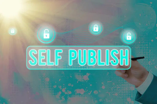 Tekst schrijven Self Publish. Bedrijfsconcept voor Publicatie Schrijf Journalistiek Manuscript Artikel Feiten Onafhankelijke Eigen Expense. — Stockfoto