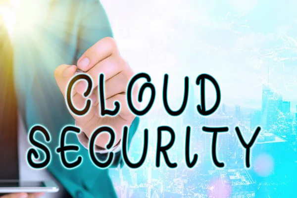 Word writing text Cloud Security. Business concept for Imposing a secured system of existing data in the Internet.