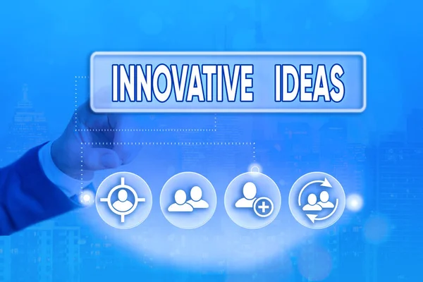 Conceptueel handschrift met innovatieve ideeën. Bedrijfsfoto presentatie concepten die een betere oplossing voor de behoeften van de markt. — Stockfoto