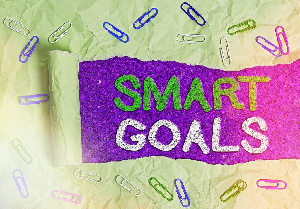 Texto a mano Smart Goals. Concepto que significa mnemotécnico utilizado