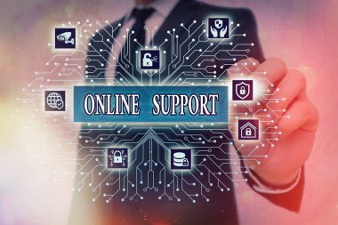 Kelime yazma metni Online Desteği. Alıcıların sorunlarını çözmede yardımcı olan hizmetler yelpazesi konsepti sorundur.