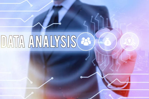 Handschrift tekst Data Analyse. Concept betekent Business intelligence en analytics met een nieuwe start-up project discussie. — Stockfoto