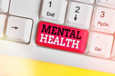 Ruh Sağlığını gösteren bir mesaj. Duygusal, sosyal ve psikolojik refahın kavramsal fotoğraf durumu.